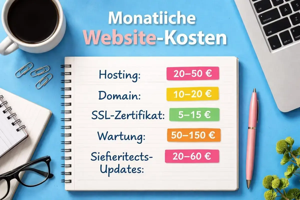 Monatliche Kosten Website Breakdown und Vergleich