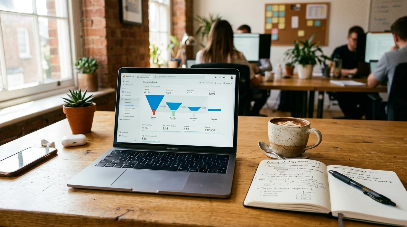 Conversion-Rate-Optimierung Dashboard und Arbeitsplatz