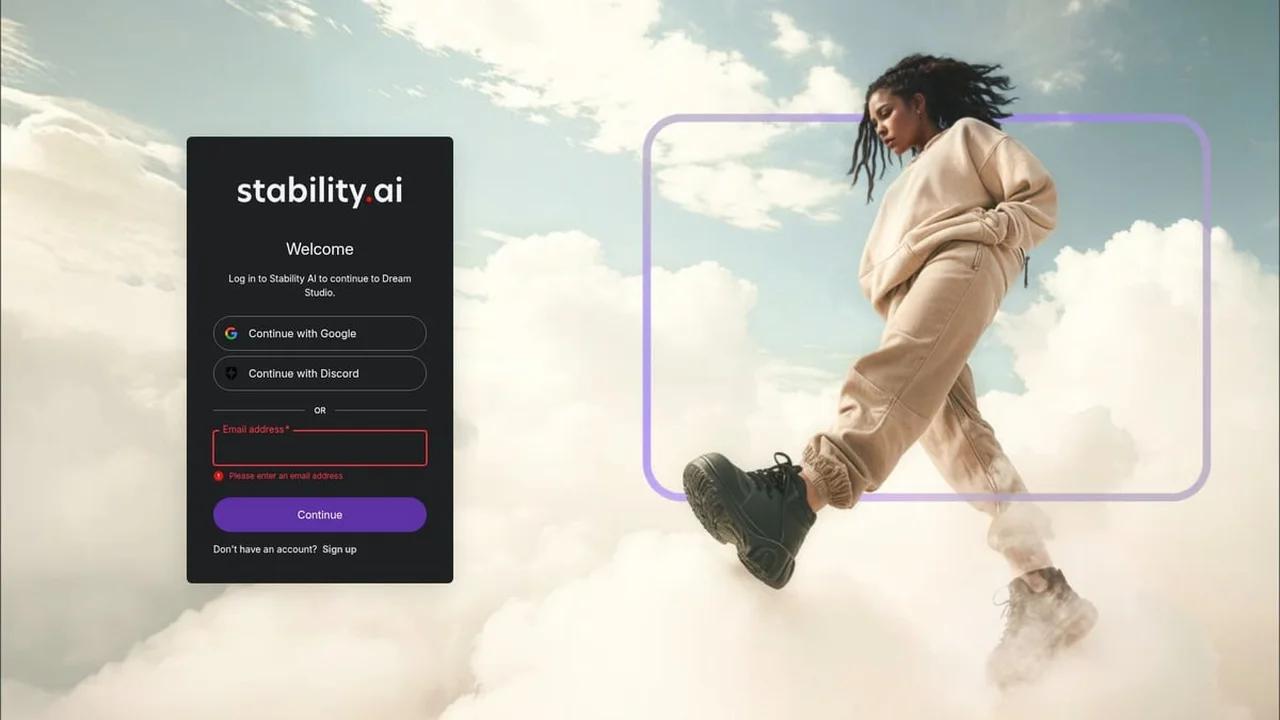 DreamStudio KI Interface mit Stable Diffusion Generierung