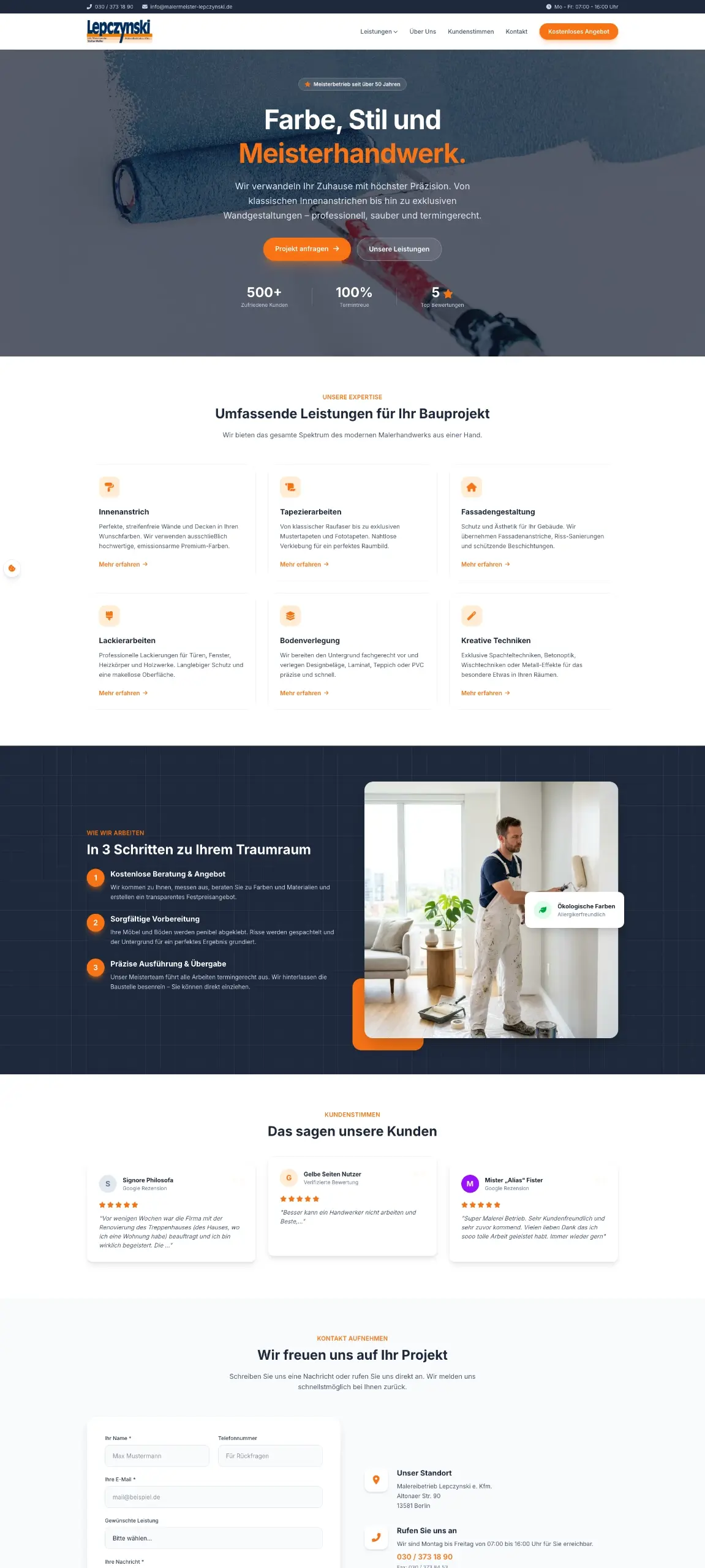 Malermeister Lepczynski Webdesign