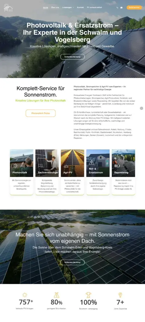 PV-EET Photovoltaik Webdesign Referenz