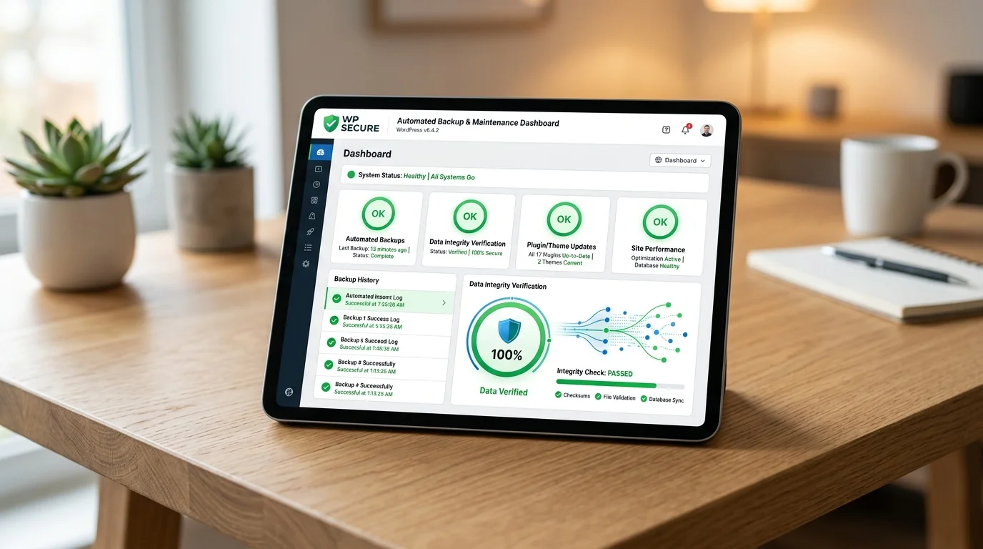 Professionelle WordPress-Wartung, automatische Backups und Cache-Optimierung