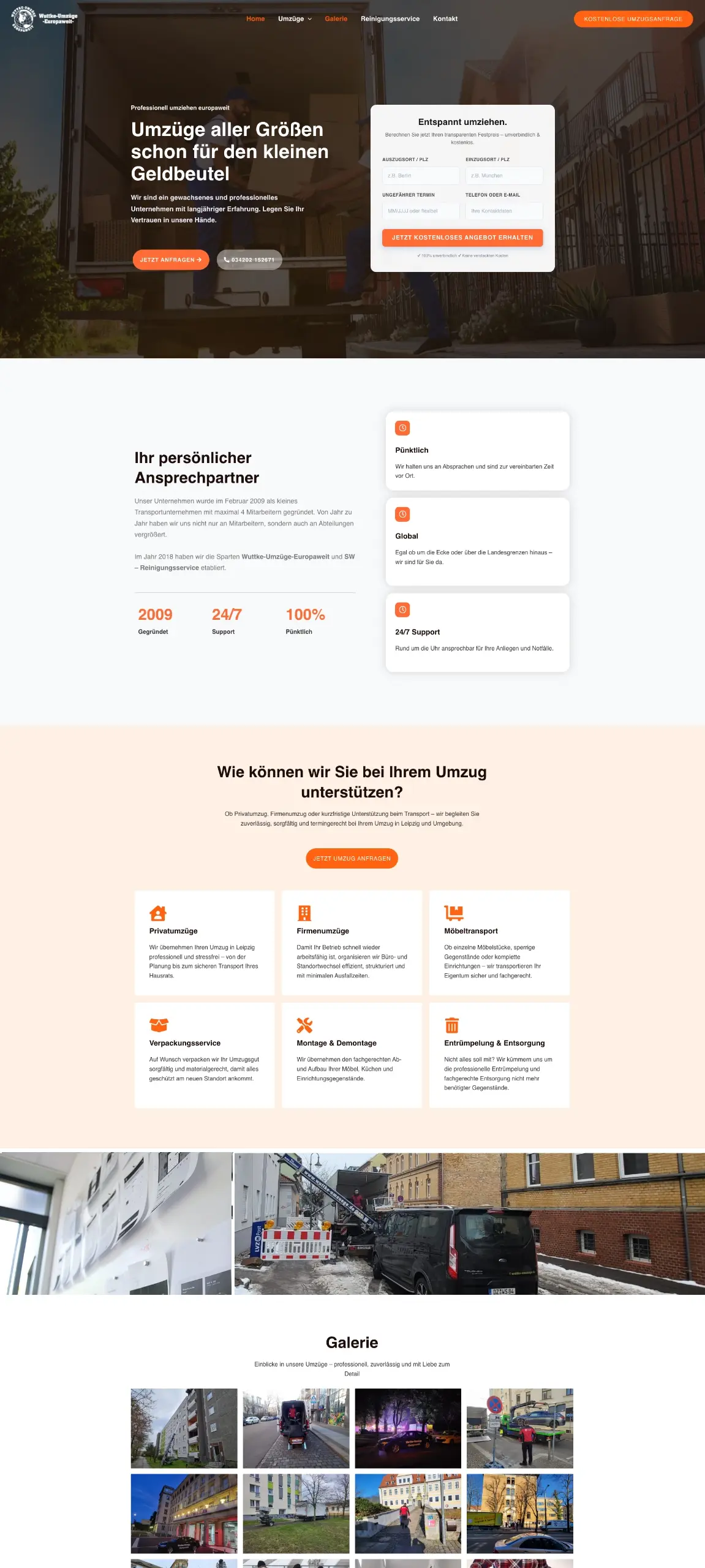 Wuttke Umzüge Webdesign